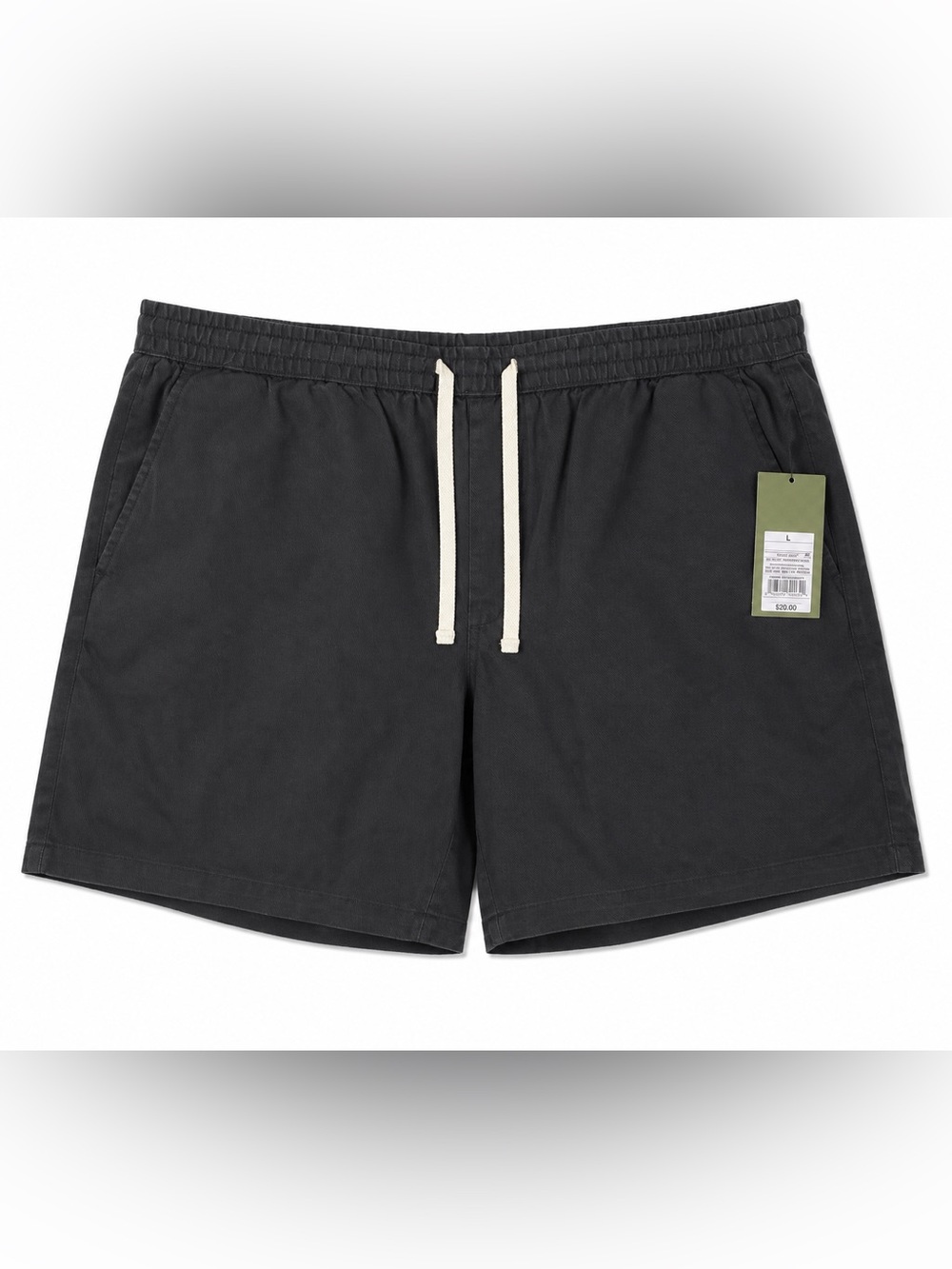Goodfellow & Co Charcoal Drawstring Hybrid Shorts with Contrast Tie